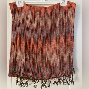 Orange multicolored scarf